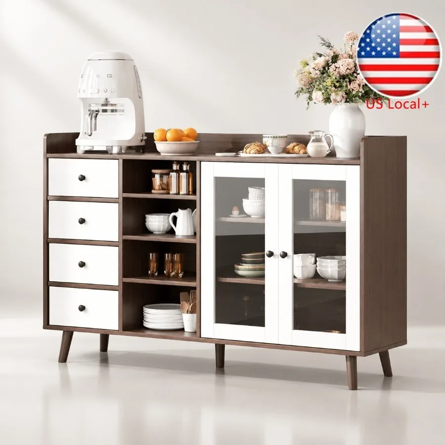 Storage & Organization - Aparador con puertas de cristal para