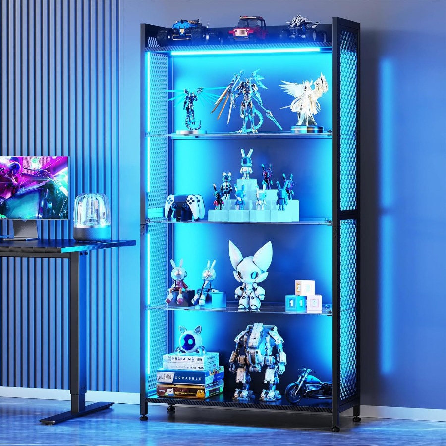 Lighting - Vitrina de 4 niveles con estantes