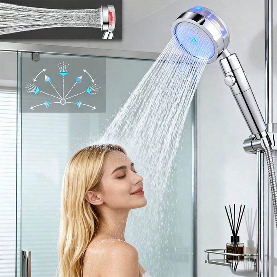 High Pressure Shower Head Handheld - Cabezal de ducha con aspa de