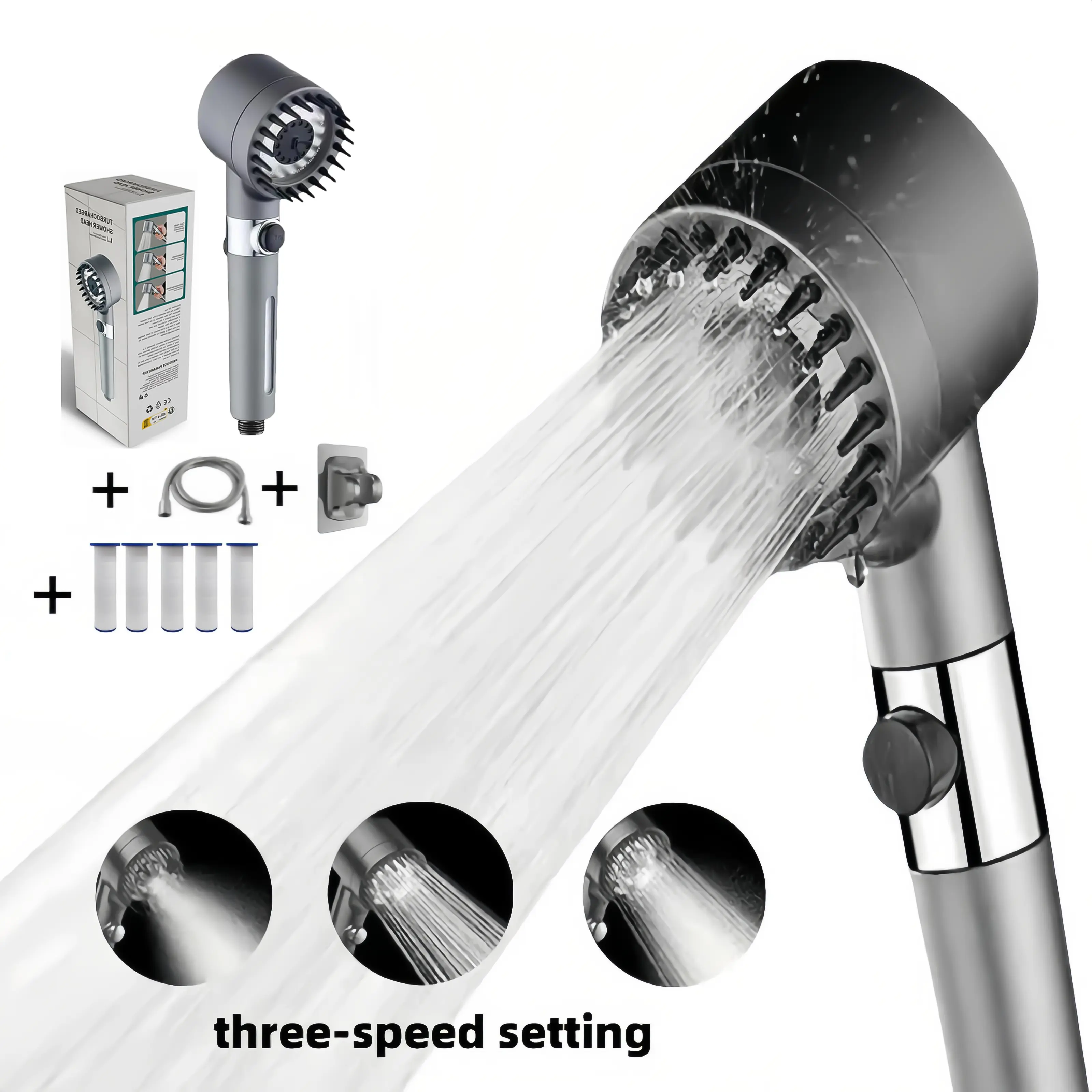High Pressure Shower Head Handheld - Cabezal de ducha de mano con