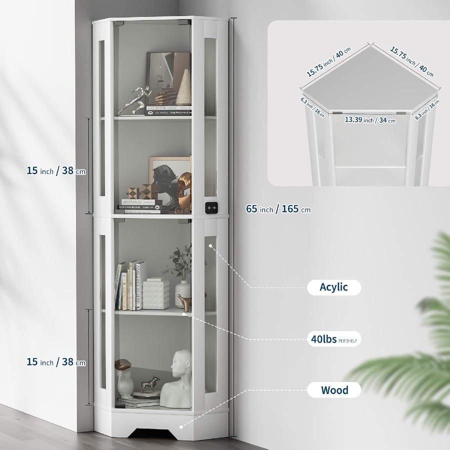 Vitrina de esquina para la sal - Lighting reseña y precio