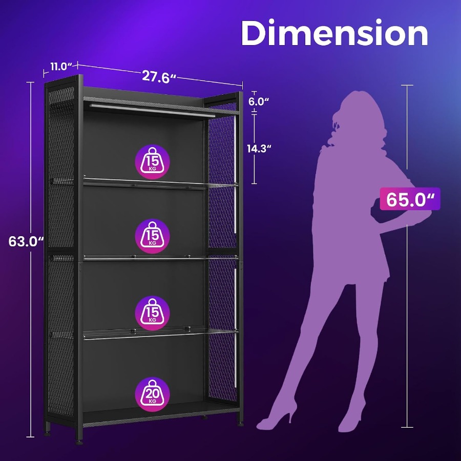 Vitrina de 4 niveles con estan - Lighting reseña y precio