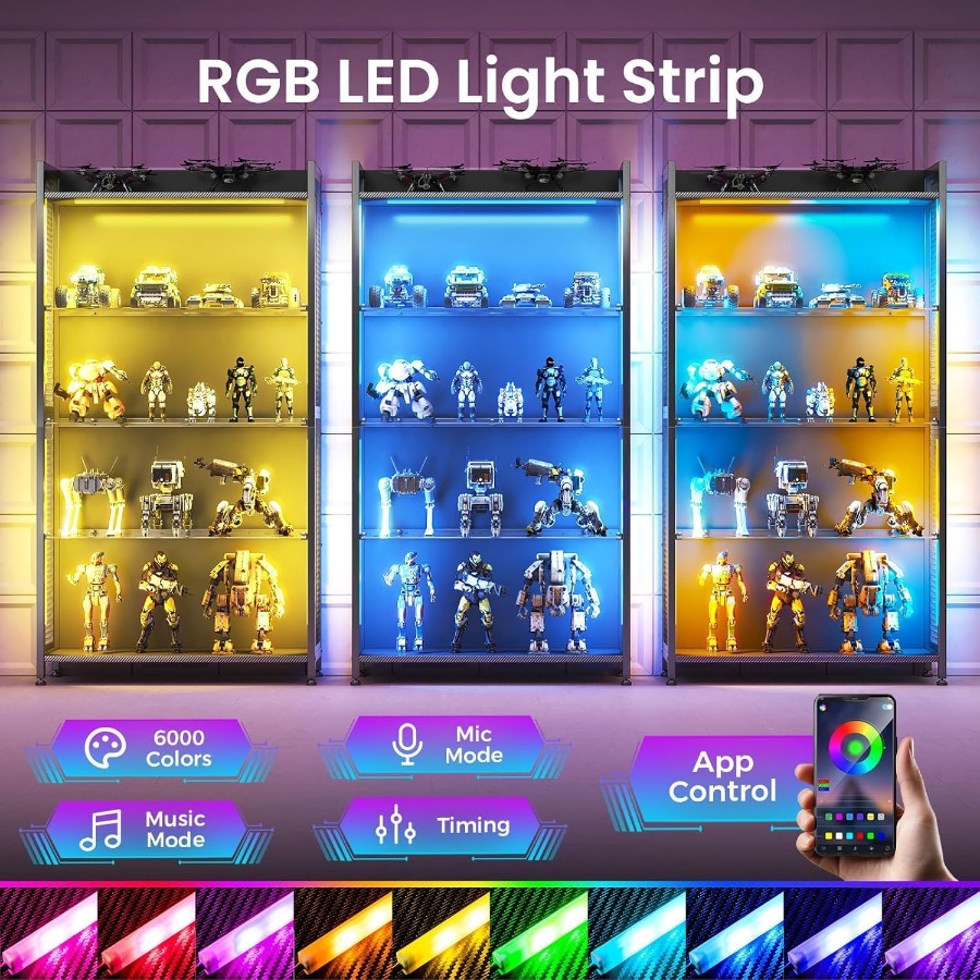 Vitrina de 4 niveles con estan - Lighting reseña y precio