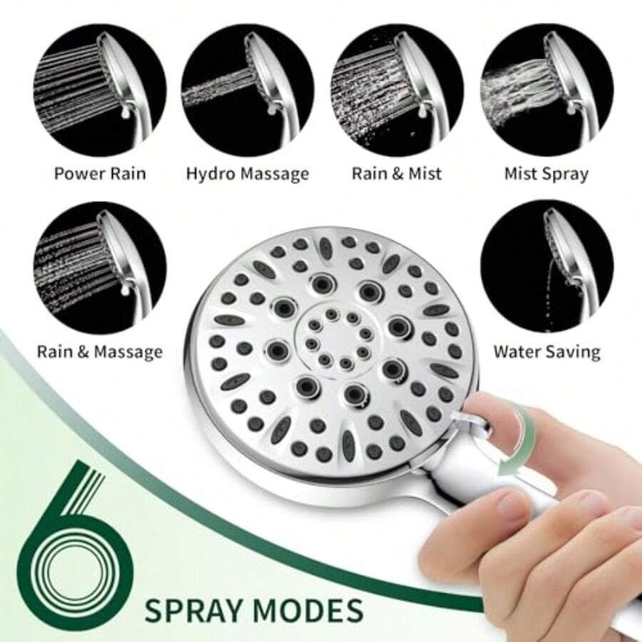 Cabezal de ducha con 6 modos d - High Pressure Shower Head Handheld reseña y precio